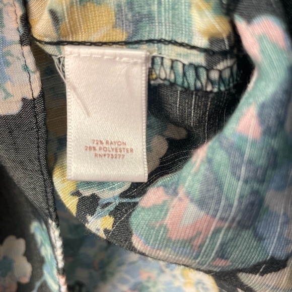 LC Lauren Conrad Floral Blouse - Black with Pastel Blooms - Picture 3 of 6